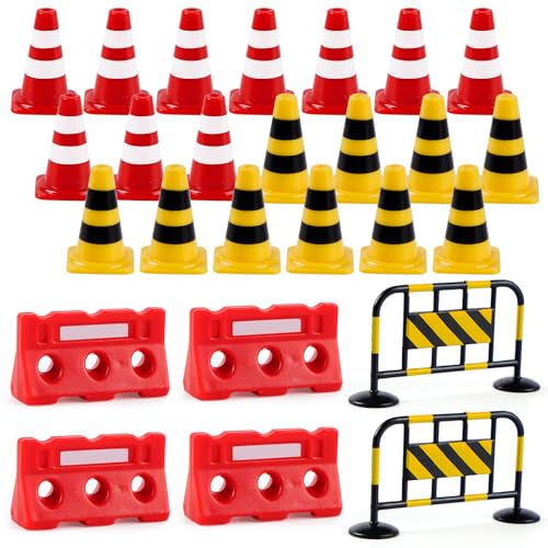 AIZHAZHA 26 Piezas Señales de Tráfico en Miniatura Juguetes Señales de Trafico de Juguete de Tráfico en Miniatura Juguetes Conos de Tráfico Juguete Educativos para Niños