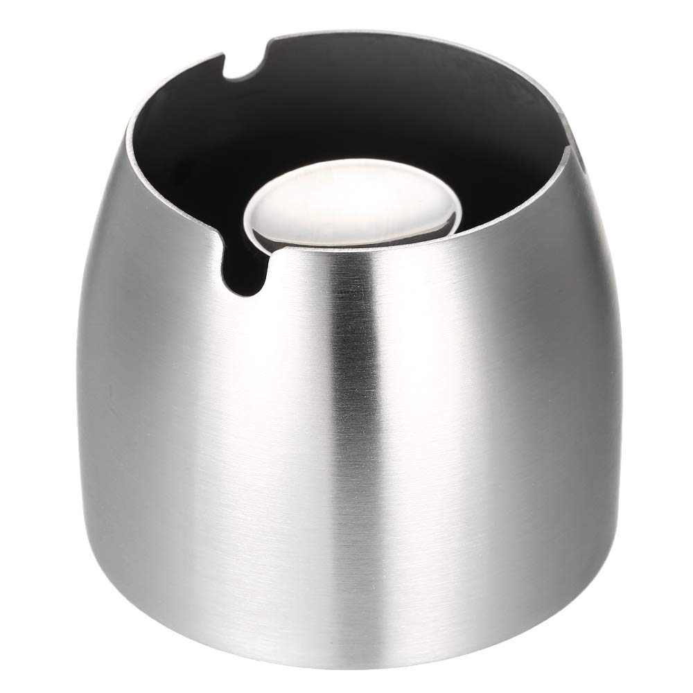 GoolskyWindproof Ashtray Stainless Steel Tabletop Ashtray Cigarette Cigar Ash Holder with Column Bracket Ash Tray for Patio Hotel Home Office