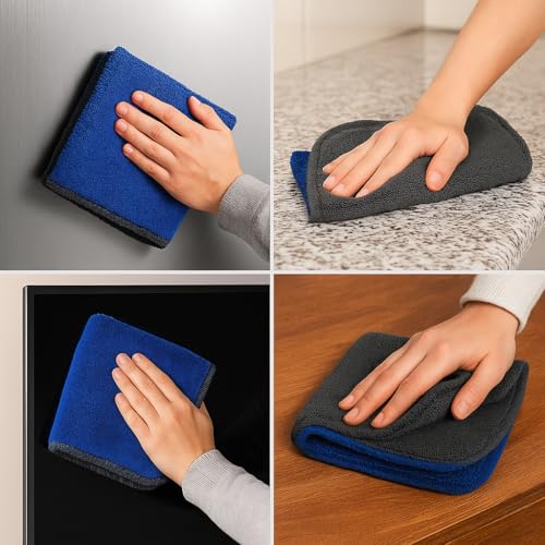 Image of 1100 GSM Twisted Loop Microfiber Towel 60x40 cm | Ultra Thick Car Drying Cloth Edgeless Fast Drying | Super Absorbent Lint Free Scratch Free for Car Wash Polishing Detailing | Dark Grey Blue