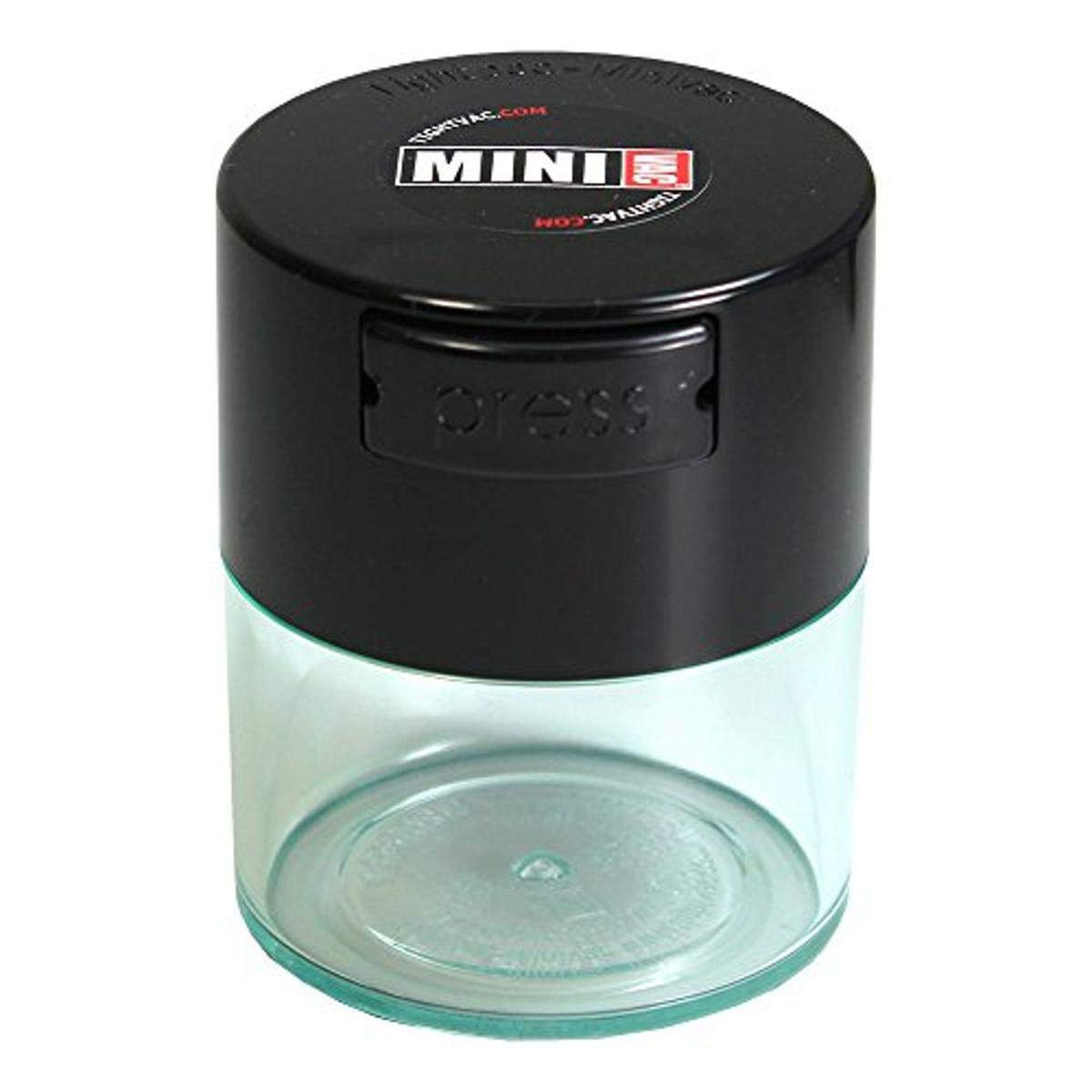 TIGHTPAC MINIVAC - 10g to 30 grams Vacuum Sealed Container Black Cap & Clear Body