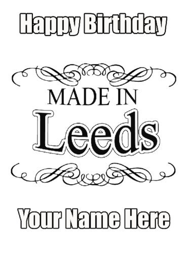 Made In Leeds Happy Birthday code9 Greeting Card Personalised