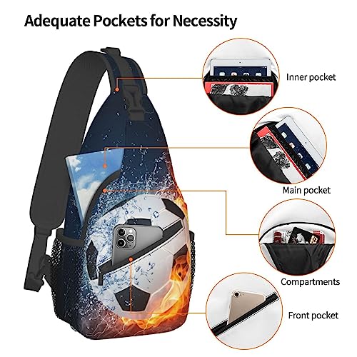 VOOHDDY Soccer Ball Sport Sling Bag For Women Men Travel Hiking Backpack Crossbody Shoulder Chest Bags Casual Daypack Sport3