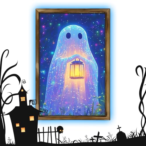 Lámina de fantasma de Halloween: arte impreso oscuro para una decoración espeluznante