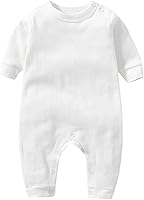 Jomixa Unisex Long Sleeve Baby Onesie Romper - 100% Soft Cotton Footless Jumpsuit, Newborn to 12 Months