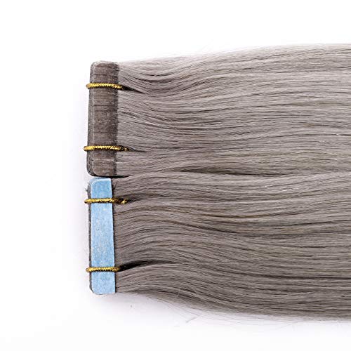 Tape in Human Hair Extensions 80g 40pcs 14inch #GREY