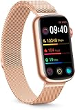 FITVII Slim Fitness Tracker with Blood Pressure, 24/7 Heart Rate and Sleep Tracking, IP68 Waterproof Activity Trackers and Smart Watches with Step Tracker, Pedometer for Women Men (Golden)