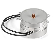 LEAPTREND A43RA/I43RA Synchron Clock Motor 110V Fit for C Style Hansen Movements, Haydon Glo-Dial E100-AH, Vintage Cleveland Neon Wall Clocks, CW 10T 1RPM 60HZ 3W, 4 Mount Tabs, Round Shape