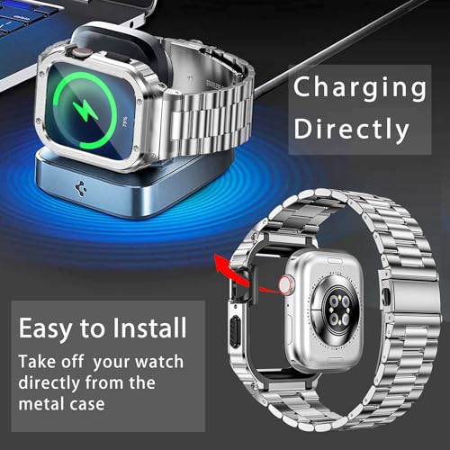 Image of MioHHR Stainless Steel Band and Case for Apple Watch 44 /42mm(Series 3 2 1)