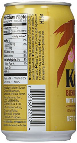 UCC Hawaii Kona Blend Coffee with Milk, 11.3 Fl Oz (Pack of 24)