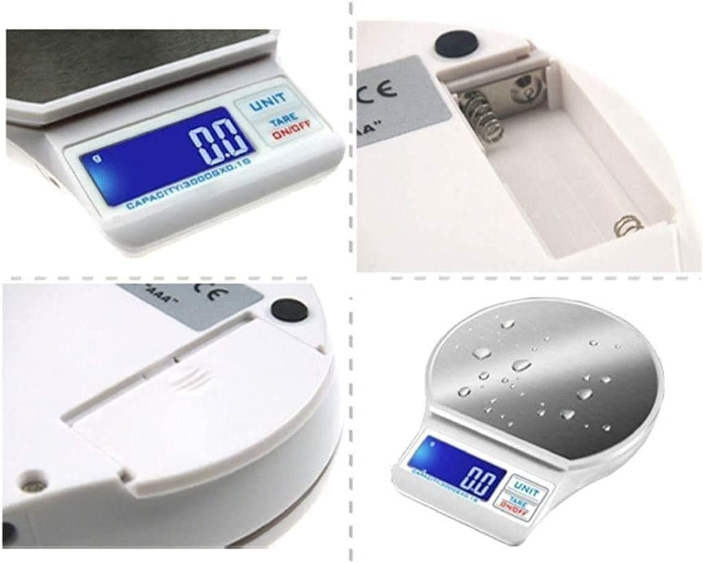 Básculas electrónicas Básculas de Cocina Digitales a Prueba de Agua 5 kg / 11 LB Básculas ultrafinas for Alimentos con Pantalla LCD