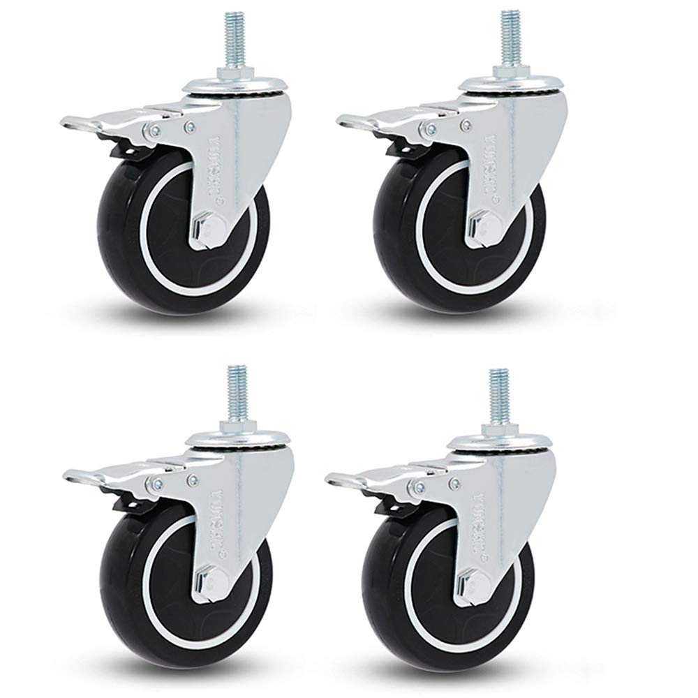 Roulettes pivotantes industrielles M12 polyuréthane charge 300kg