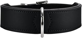 Hunter Basic Dog Collar With Coated Split Leather and Faux Leather, Simple, Robust and Weather-Resistant, Black product image