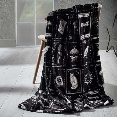 Catherine Lansfield Enchanted Witchcraft Cosy Fleece 130x170cm Blanket Throw Black