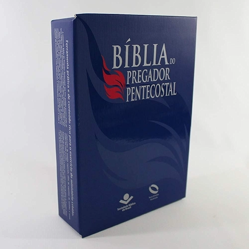 Bíblia do Pregador Pentecostal NAA com índice | SBB | Bíblia do Pregador Pentecostal - Capa em couro sintético, azul nobre, índice: Nova Almeida Atualizada (NAA)