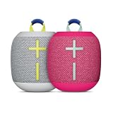 Ultimate Ears WONDERBOOM 4 Duo Pack - Portable Waterproof Bluetooth Speaker With Big Bass and 360-Degree Sound, Dustproof Floating Speaker With 40 m (131ft) Range - Pink & Grey