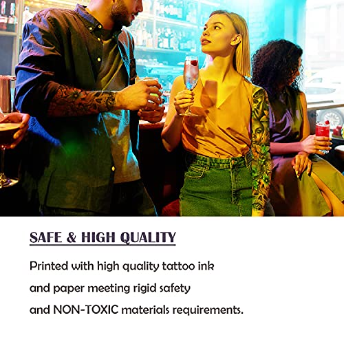 Oehok Temporary Tattoos, Extra Large Full Arm Fake Tattoos, Cool Waterproof Tattoo Stickers, Body/Leg/Arm Makeup Lasting Tattoos Sleeve For Adult/Man/Women/Girl, Fashion Black Skull Flowers Mexico 3D Realistic Temp Tattoo #TOP2