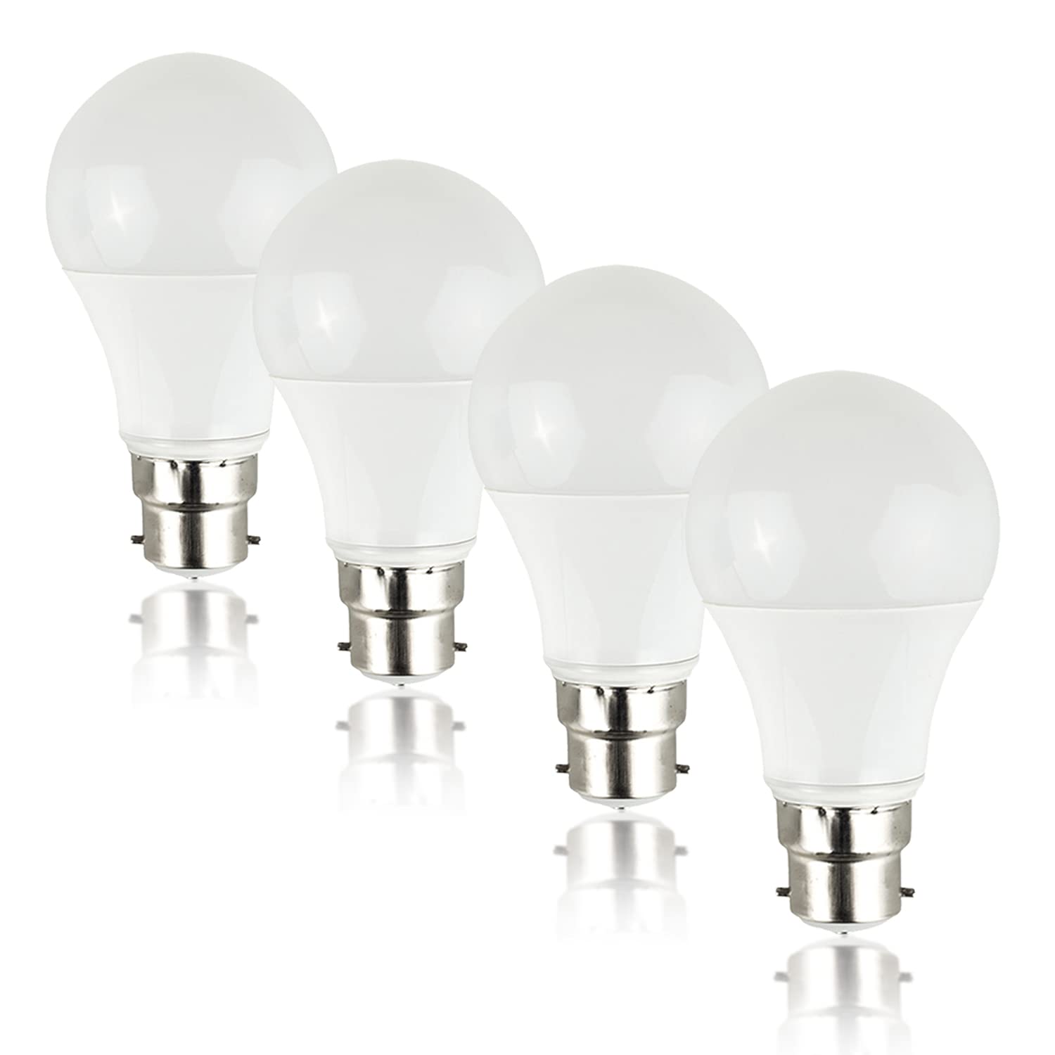 Valuelights Unisex White B22 Pack Of 4 10W Standard Warm Led Bulbs