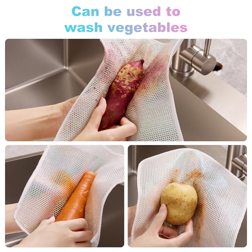 Image of JOYMOOP Multipurpose Wire Dish Rags 10 inch x 10 inch, Rainbow Laser Dish Cloths for Washing Dishes, Reusable Cleaning Cloths, Non-Scratch Wire Dishwashing Rags for Dishes, Glass, Stainless Steel - 5 Pack