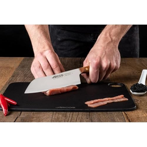 Miniatura 6 de Arcos Cuchillo Santoku Acero Inoxidable. Cuchillo Cocina Japonés Para Pescado, Carne Y Verduras. Mango Madera Ovengkol 100 Natural Fsc Y Hoja 190 Mm. Serie Nordika. Color Marrón.