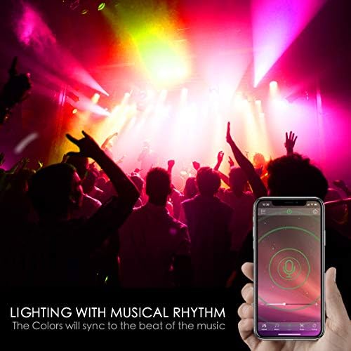 iLC Colour Changing LED Light Bulb B22 10W RGBW Controlled by APP, Sync to Music, Dimmable Multi-Color 60 Watt Equivalent