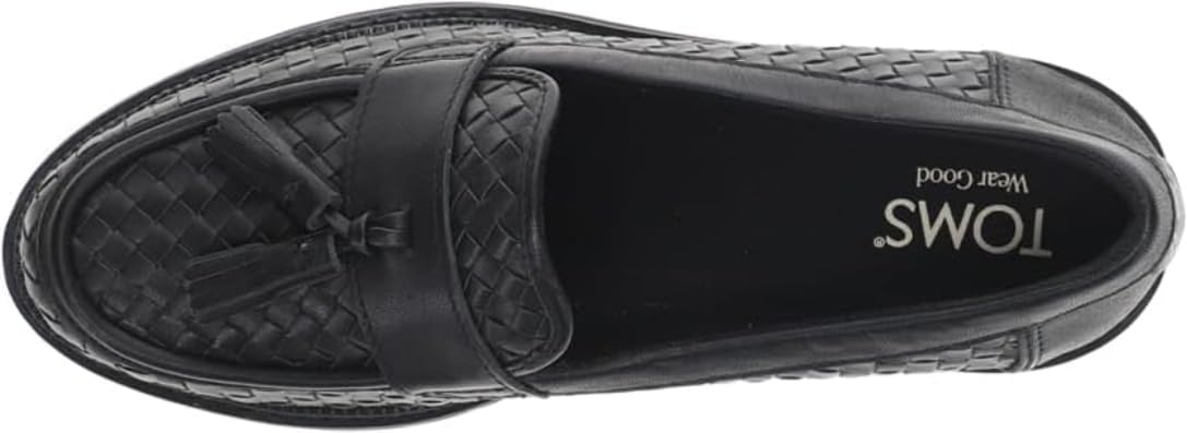 TOMS Womens Cara Tassel Lug Sole Loafers Casual - Black - Image 4
