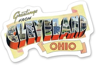Squiddy Greetings from Cleveland Ohio - Vinyl Sticker Decal for Phone, Laptop, Water Bottle (4" Wide)