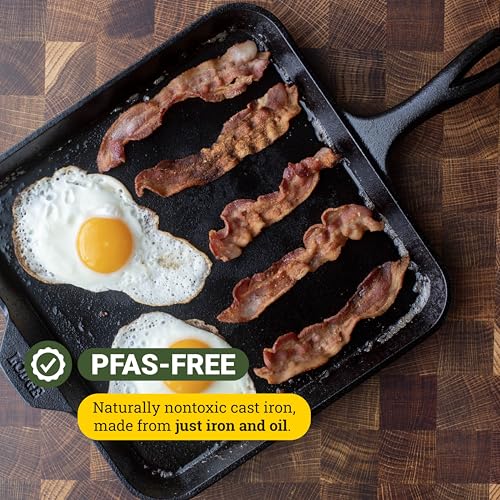 Lodge Pre-Seasoned Cast Iron Square Griddle, PFAS-Free, 11 Inches - image 4