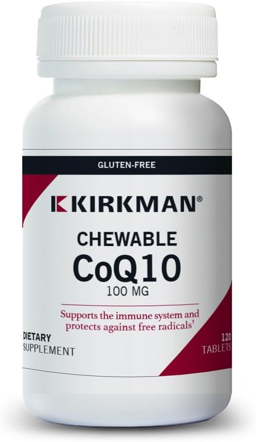 Kirkman Coenzyme Q10 100 mg Chewable Tablets (with Stevia) - 120 Chewable Tablets