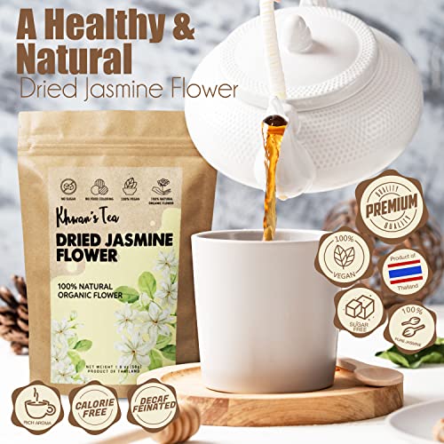 Pure Dried Jasmine Flower Buds Petals Herbal Decaf Tea 1.76 Oz 100% Natural Nontoxic Gmo - Free Organic Botanical Flowers Kit #TOP3