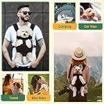Pet Backpack for Dogs&Cats-Outdoor-Ready Adjustable Chest Straps,Ventilated Mesh Window&Legs-Out Design,Lightweight Travel Backpack for Hiking/Camping (Small to Medium Pets) (Beige)
