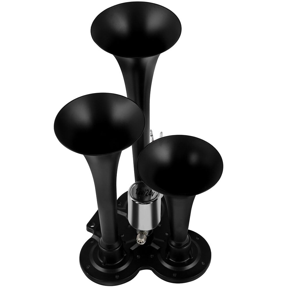 STAYTOP Electric Train Truck Air Horn 150dB 3 Trumpet Car Air Horn 12V for Trucks Motorcycle Pickup Trains Cars Boats