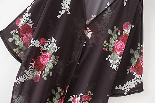 Image of CASURESS Women's Cardigan-Sheer Kimono Loose Summer Floral Print Cover Ups