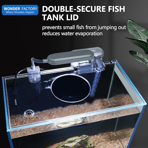 Image of Small Aquarium Set Glass 2.6 Gallon Fish Tank, Starter Kit with Heater Self Cleaning System Efficiency Filter Bright Light Rocks Gravel Cleaning Tool, Leak-Proof Ultra-Clear Rimless Desktop Betta Tank