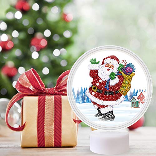 sikiwind Decoração de Natal Papai Noel Faça Você Mesmo Formato Especial Broca Pintura Diamante Dispo