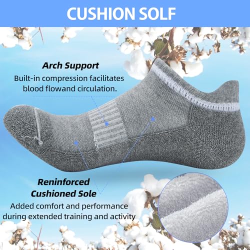 Image of ATBITER Women's Ankle Socks Cushioned Running Athletic No Show Socks-6Pairs | Ladies Low Cut Short Workout Gym Socks With Tab Non Slip for Yoga Pilates Casual Dress Flats Sneaker Shoe Size 6-8 /8-10 /10-12