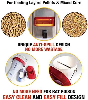 Roamwild PestOff Rat Proof Chicken Feeder Kit - Rat Proof & Large Bird Proof Poultry Feeder - Weather Proof - 4lts / 8lbs Capacity