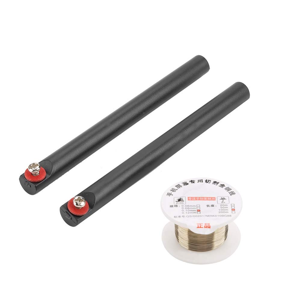 LCD Schneiddraht Molybdän Bildschirm Cutting Wire 100m mit Griffen 0.1mm Frontglastrennung