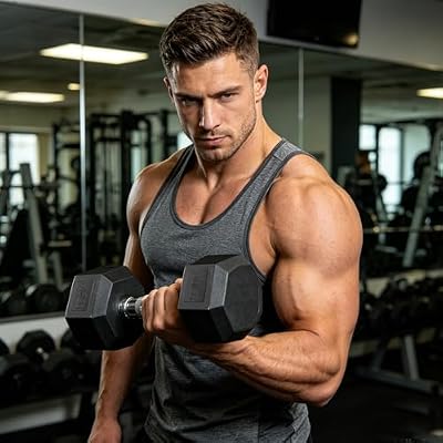 Hex Dumbbells Set for Home Gym PVC/PEV Coated, Anti-Roll Design, Non-Slip Grip, Cast Iron Core Versatile Strength Training Weights, 100LB Total (25LB2+30LB2)