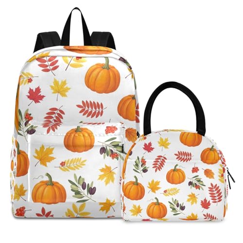 Sac à dos d'école citrouilles oranges confortable pour soulager le dos des écoliers