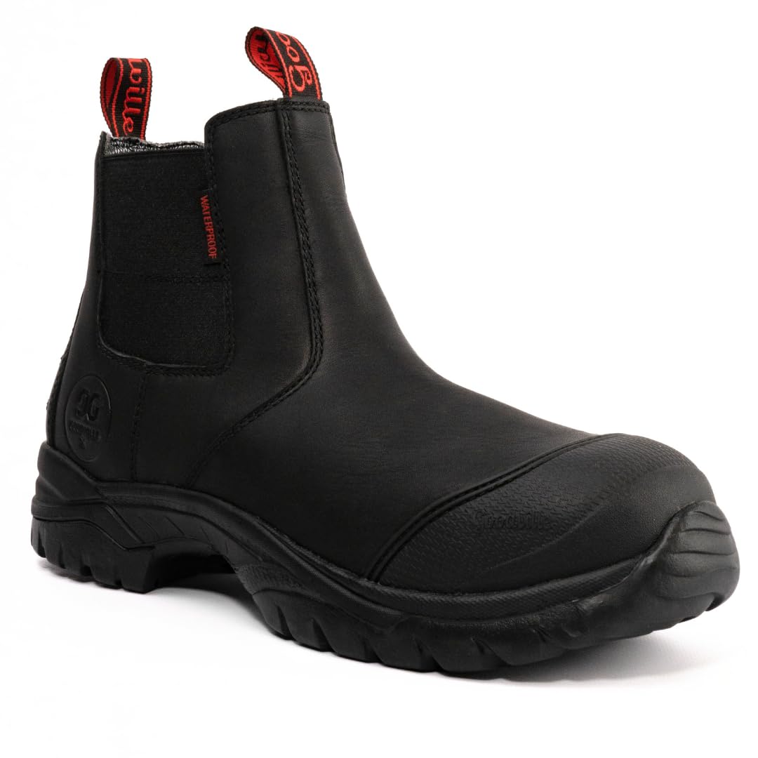 GOODVILLEWork Boots for Men, Waterproof, ASTM F2413 EH-Rated, Men's  Composite Toe Chelsea Shoes Oil and Slip Resistant, Slip-on Inch Safety  Boot