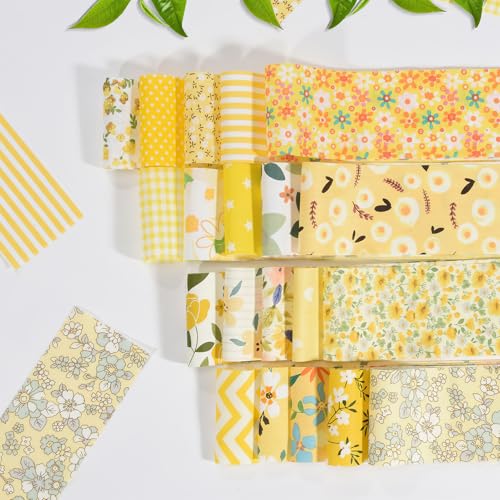 Nähen Patchwork Stoff, 40 Stück Bunte Baumwollstoff Set | Floral Baumwollstoff Patchwork Rolle 6.5 * 50cm Zoll Quilting Streifen für DIY-Handwerk Baumwolltuch Stoffreste Paket