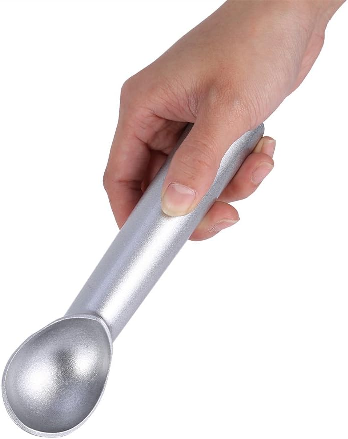 Ice Cream Scoop - Nonstick Anti Freeze Ice Cream Scoop Spoon, 7 inches Kitchen Tool for Gelato, Cookie Dough, Sorbet (Matte Silver)