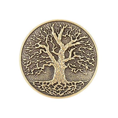 Fashion Circular Tree of Life Belt Buckle Tree Roots Branches Pattern Belt Buckles for Men - Bronze - Large Cover