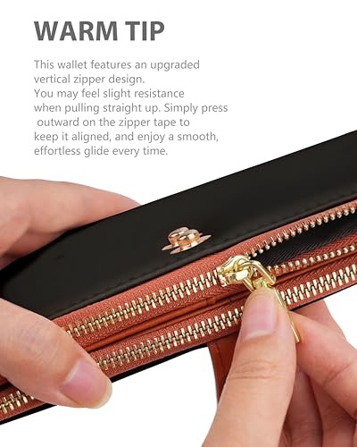 Image of Women's Slim Wallet,Thin RFID Card Holder with Zipper Pocket | 12 Slot Wallet Organizer, Large Capacity, Vegan Leather, Coin Purse, Cash Compartment, Travel Wallet, Women Gift
