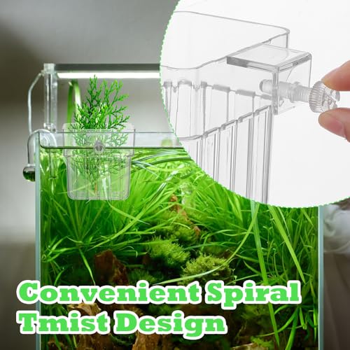 Image of 8 Clear Acrylic Aquarium Plant Holders with Hooks for Aquaponic Plant Cultivation and Aquarium Water Feature Decoration