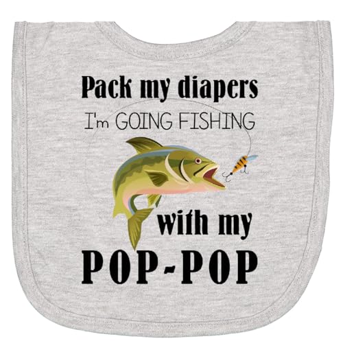 inktastic Pack My Diapers I Am Going Fishing with Pop-Pop Newborn Bib