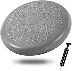 Almofada de Equilíbrio com Bomba Balance 33cm até 150kg Disco Inflável (Cinza)