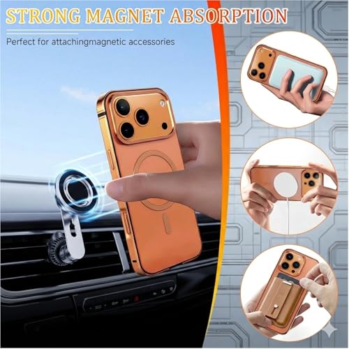 LINPING Magnetic Metal for iPhone 17 Pro Max Case,Fit for MagSafe Aluminum Metal Frame PC Backboard,Slim Fit Military Grade Drop (Blue, for iPhone 17Pro Max) by LINPING - Used condition - Image 2