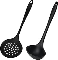 Vista 1 de Cucharas de cocina ranuradas de silicona, cucharón de cocina, cuchara coladora, cuchara espumadora, cucharón de sopa, cucharas ranuradas