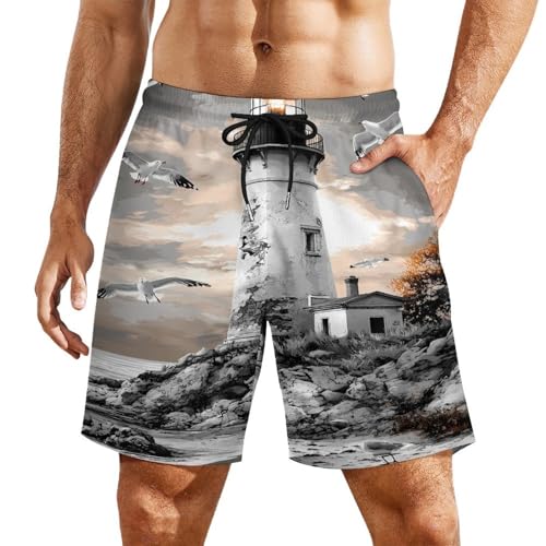 Pantalones cortos de playa de moda bicolores pantalones de bano con bolsillos
